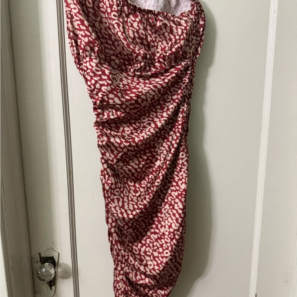 Leopard Print Ruched Dress